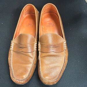 Peter Millar Brown Leather Slip-On Loafers